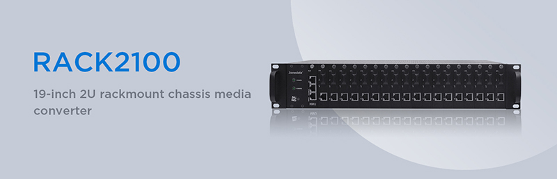 elmacon 3onedata news rack2100 19 inch 2u rackmount chassis media converter